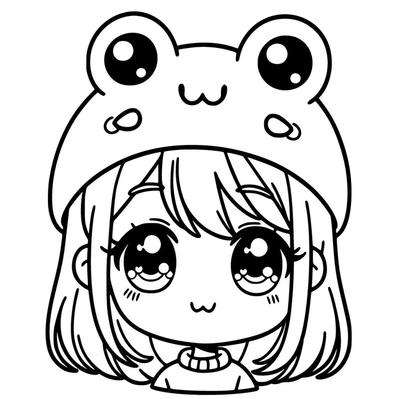 girl with frog hat