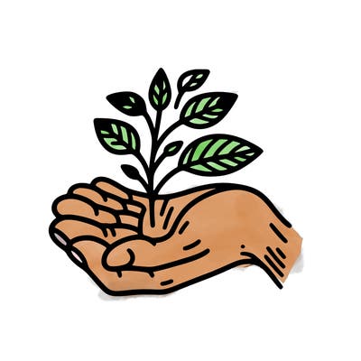 hand with plant