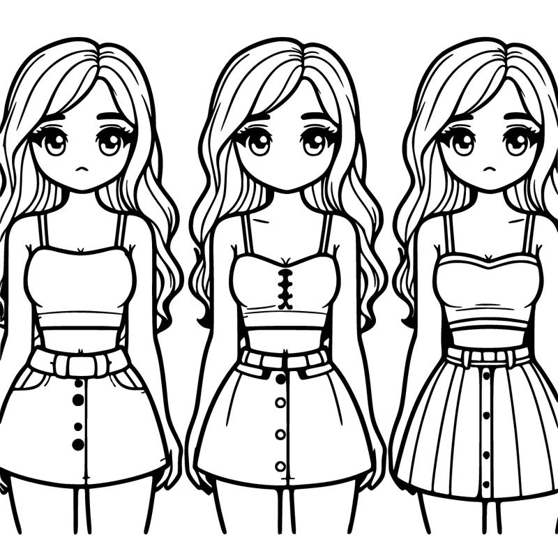 girl wearing crop top and mini skirt