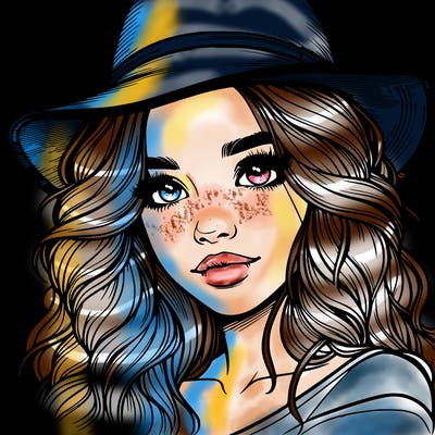 realistic girl with hat