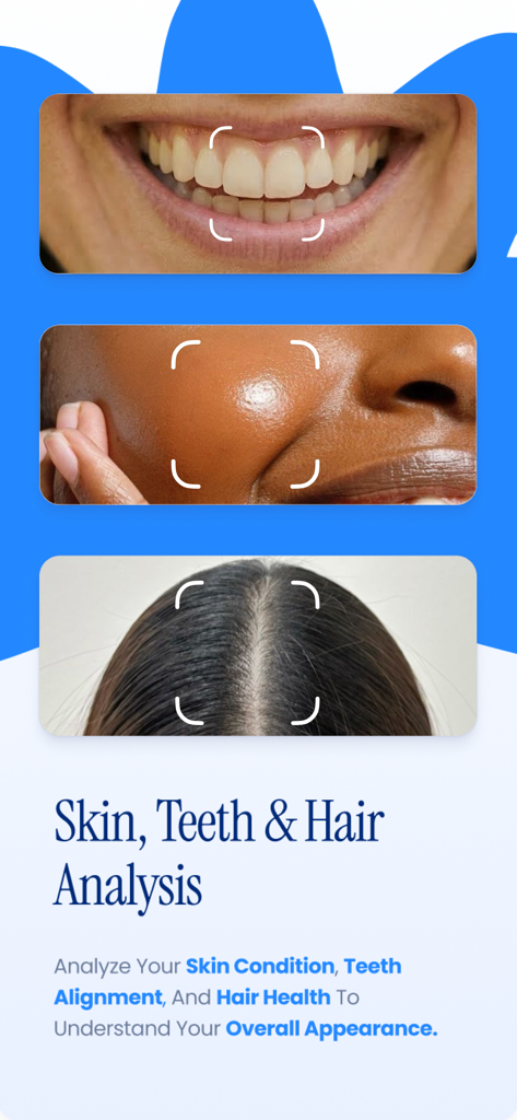 LooksLab - LooksLab app displaying skin teeth and hair analysis features