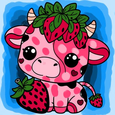 cute strawberry cow
