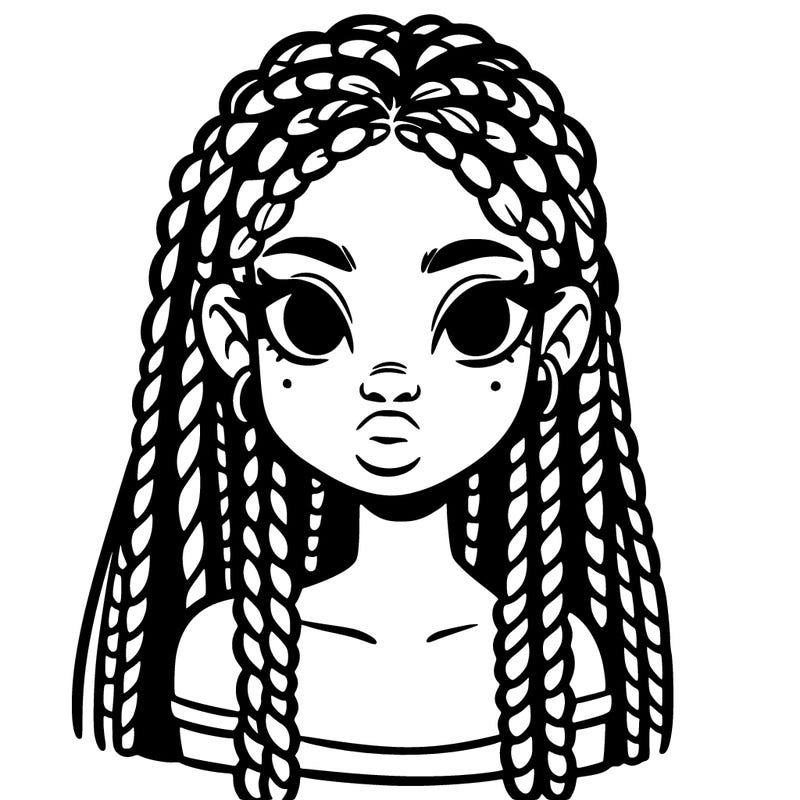 black girl with braids