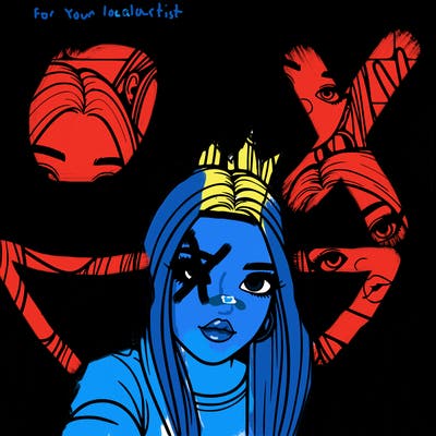 group of teen girls friends y2k up close in a selfie