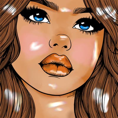 really realistic girl with lips