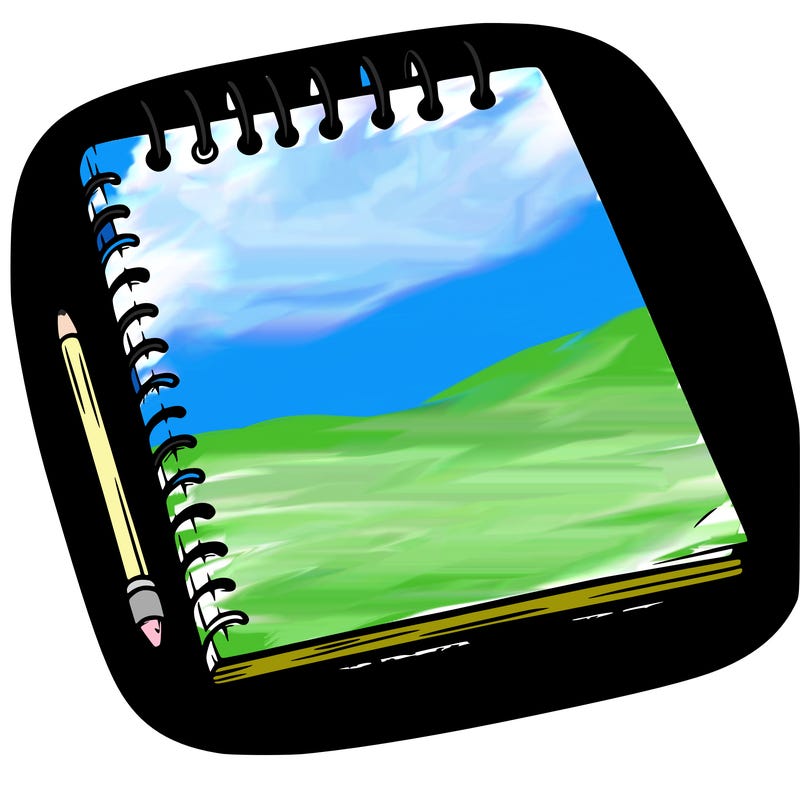 a blank sketch pad