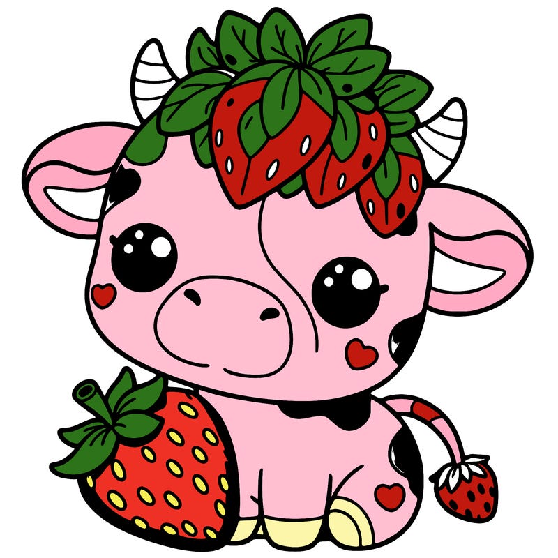 cute strawberry cow