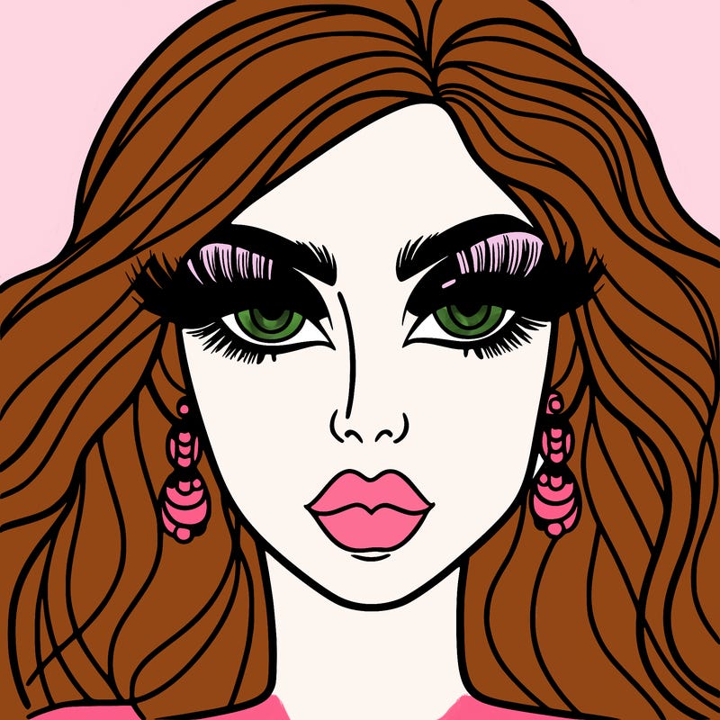 woman with extravagant makeup