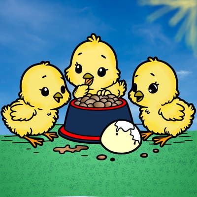 chicks eating