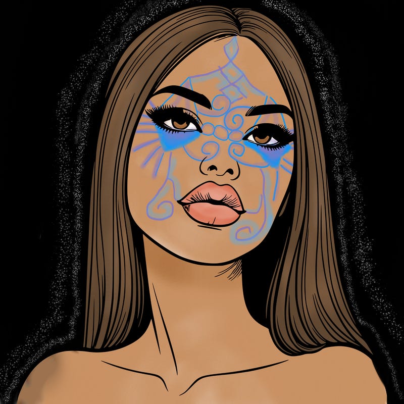 realistic woman with full lips