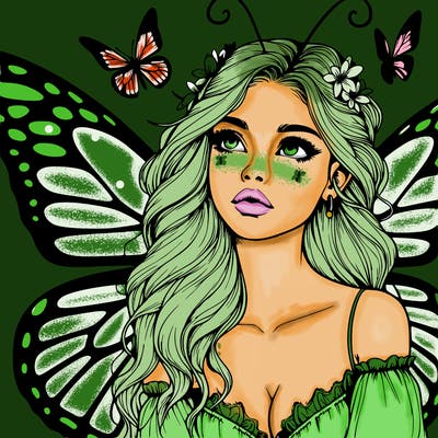 butterfly fairy realistic girl