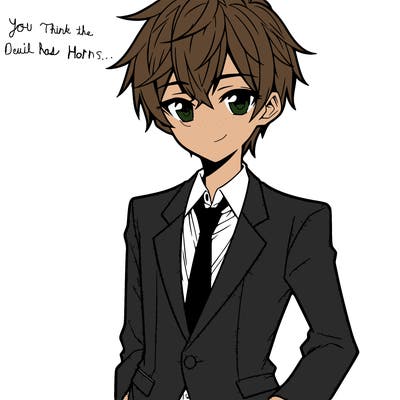 manga boy with suit and tie