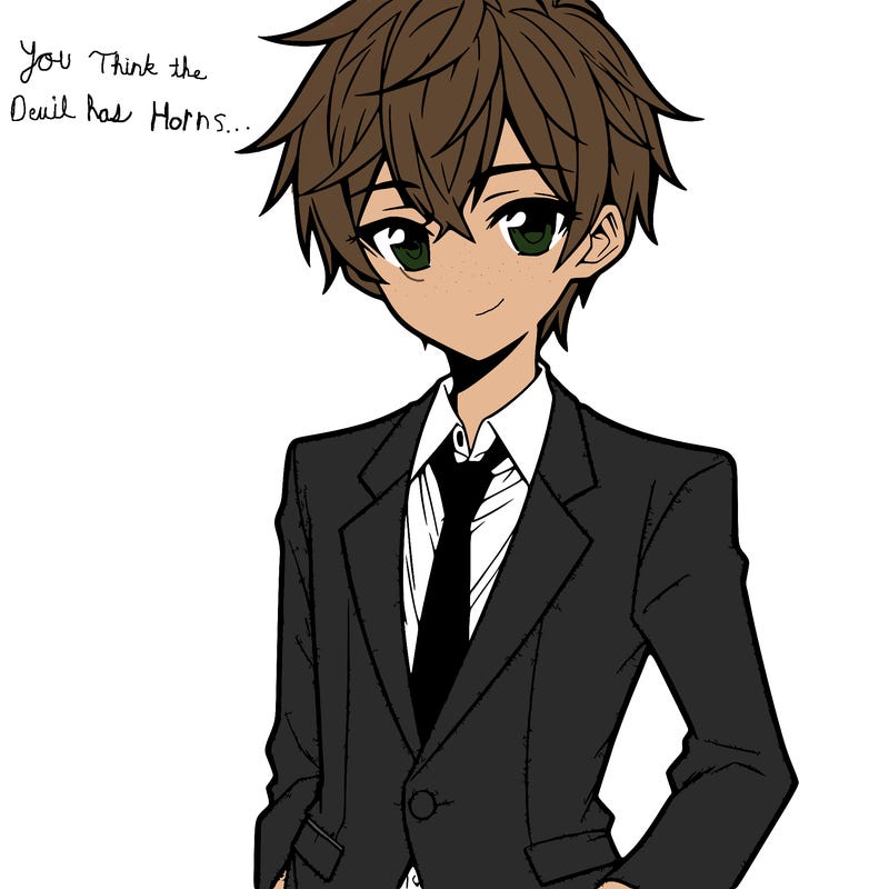 manga boy with suit and tie