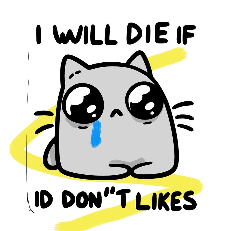 a cat that will die if we don’t get 10 likes