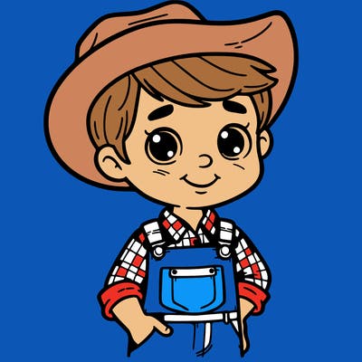 country boy in overalls