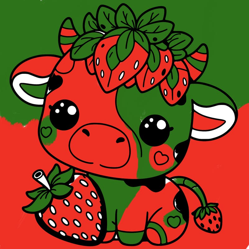 cute strawberry cow