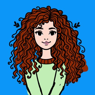 curly hair teen girl