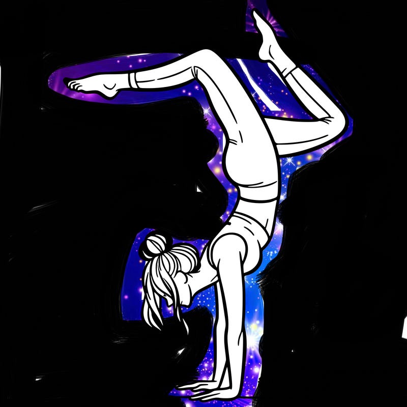 a woman doing a handstand