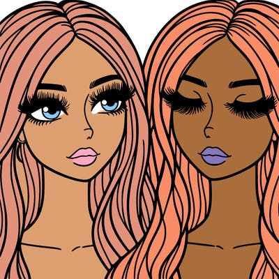 women with long hair and really long eyelashes