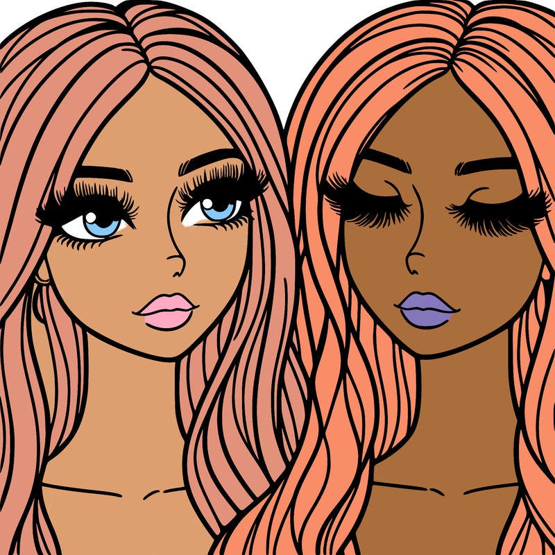 women with long hair and really long eyelashes