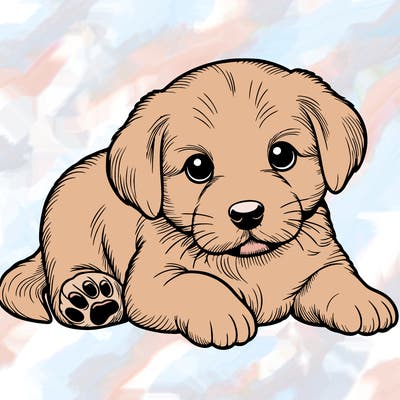 a cute realistic puppy