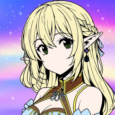 realistic anime girl with elf ears