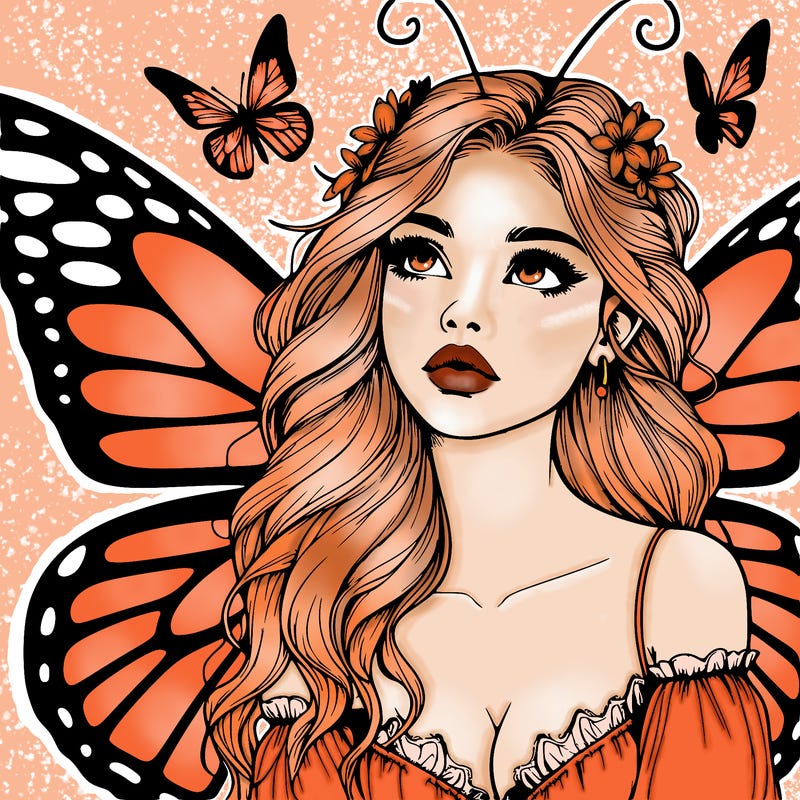 butterfly fairy realistic girl
