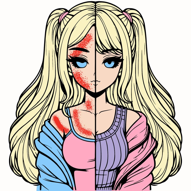 realistic girl split