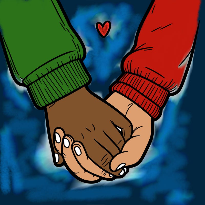 holding hands