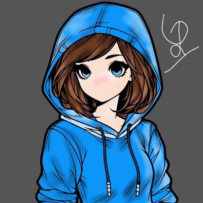 realistic girl with hoodie