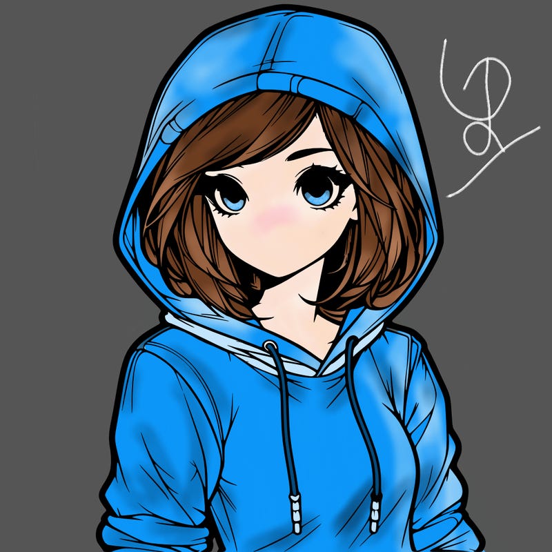 realistic girl with hoodie