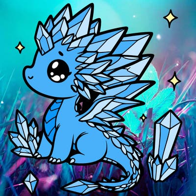 little cute crystal dragon