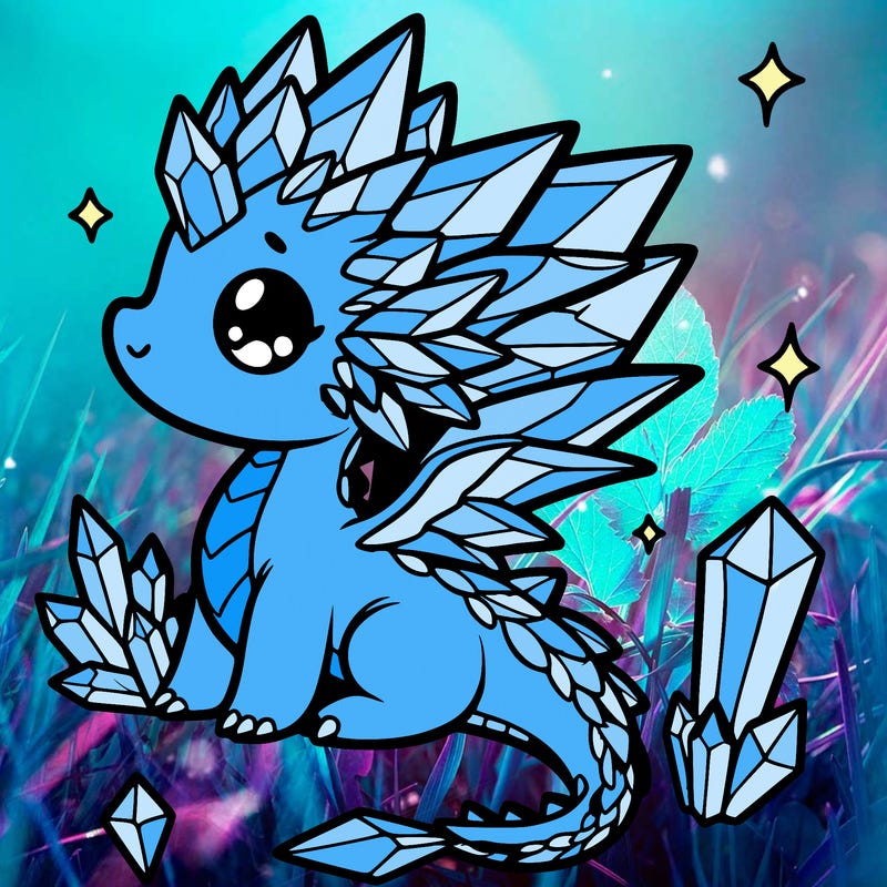 little cute crystal dragon