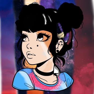realistic girl with spacebuns
