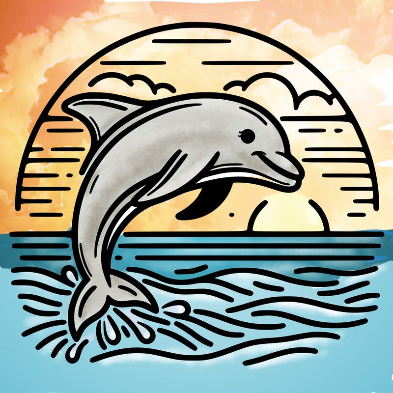 dolphin in a sunset