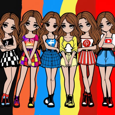 a group of girls realistic