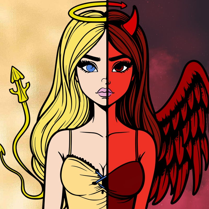 devil vs angel realistic girl