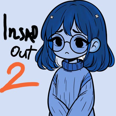 sad girl with glasses in a sweater