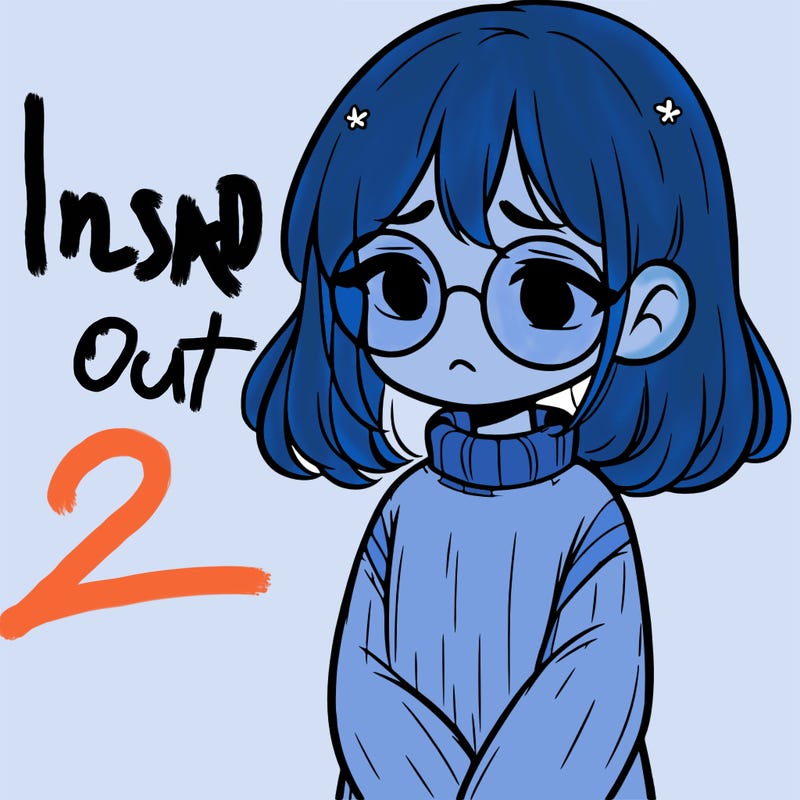 sad girl with glasses in a sweater