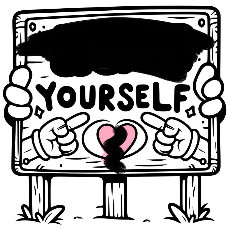 a sign where it is written: love yourself