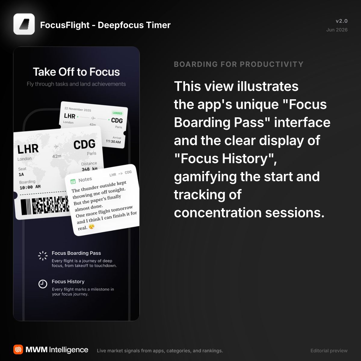 FocusFlight - Deepfocus Timer - Productivity App | MWM