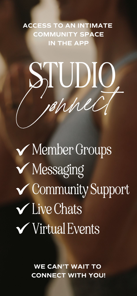 Studio KSL 피트니스 앱의 Studio Connect 커뮤니티 기능