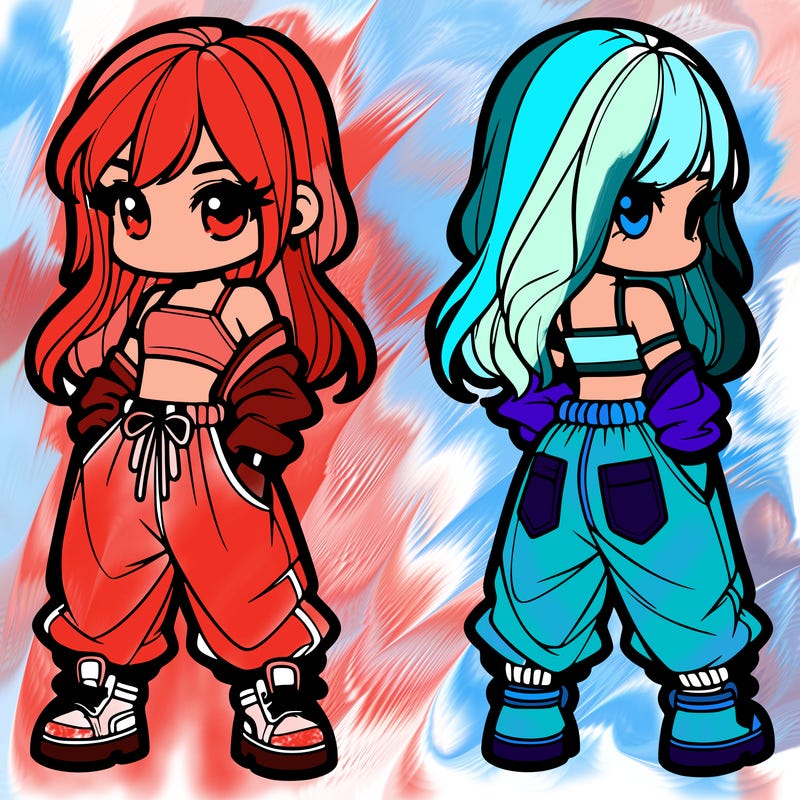 girl in crop top and baggy pants