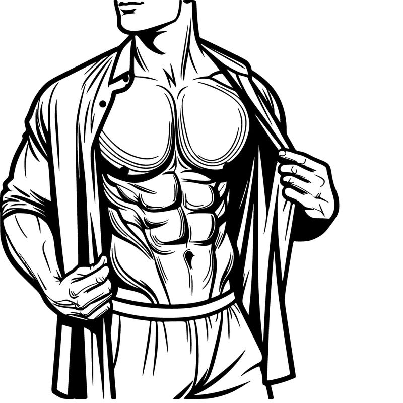 a hot athletic guy with his shirt open