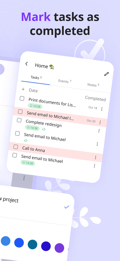 Listta: ToDo & Digital Planner - Listta app interface for marking tasks as completed in a digital planner