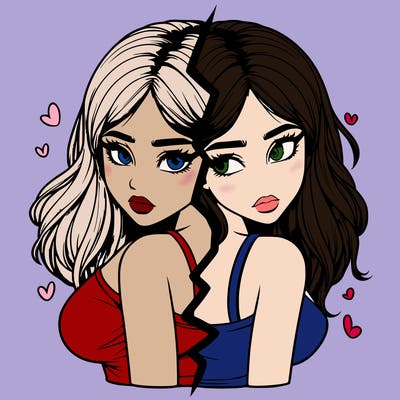 realistic girl split