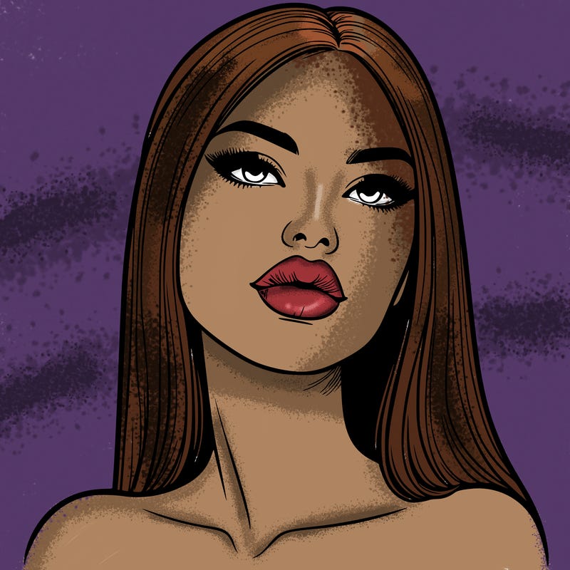 realistic woman with full lips