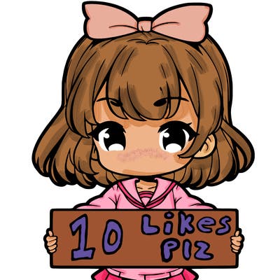 cute anime girl holding a sign