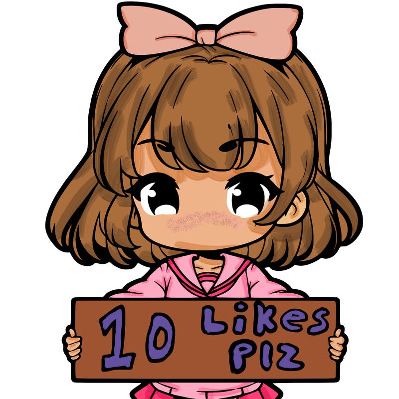 cute anime girl holding a sign