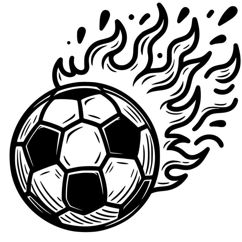 soccer ball with fire